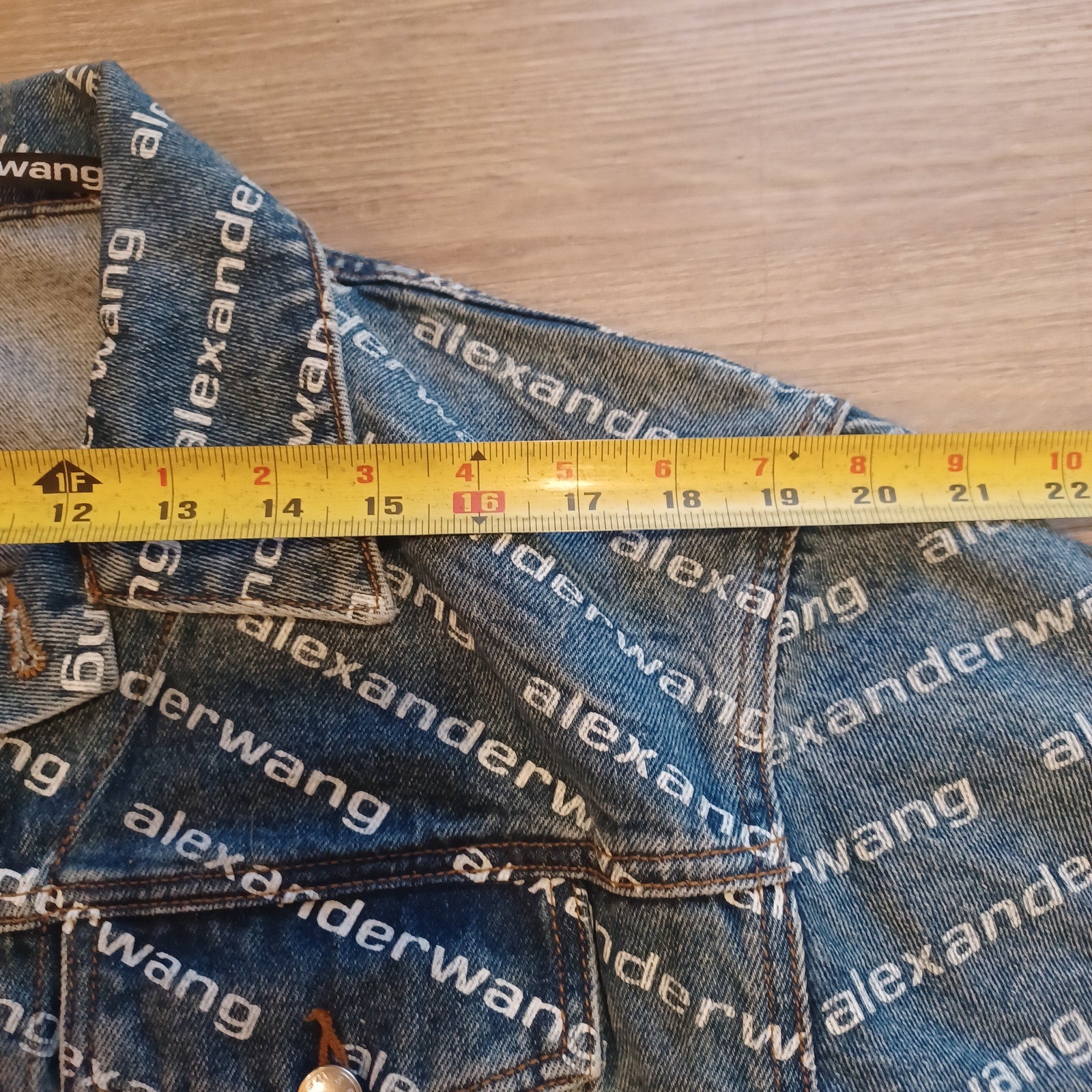Pre-Loved Alexander Wang Falling Back Logo Indigo Blue Denim Jacket