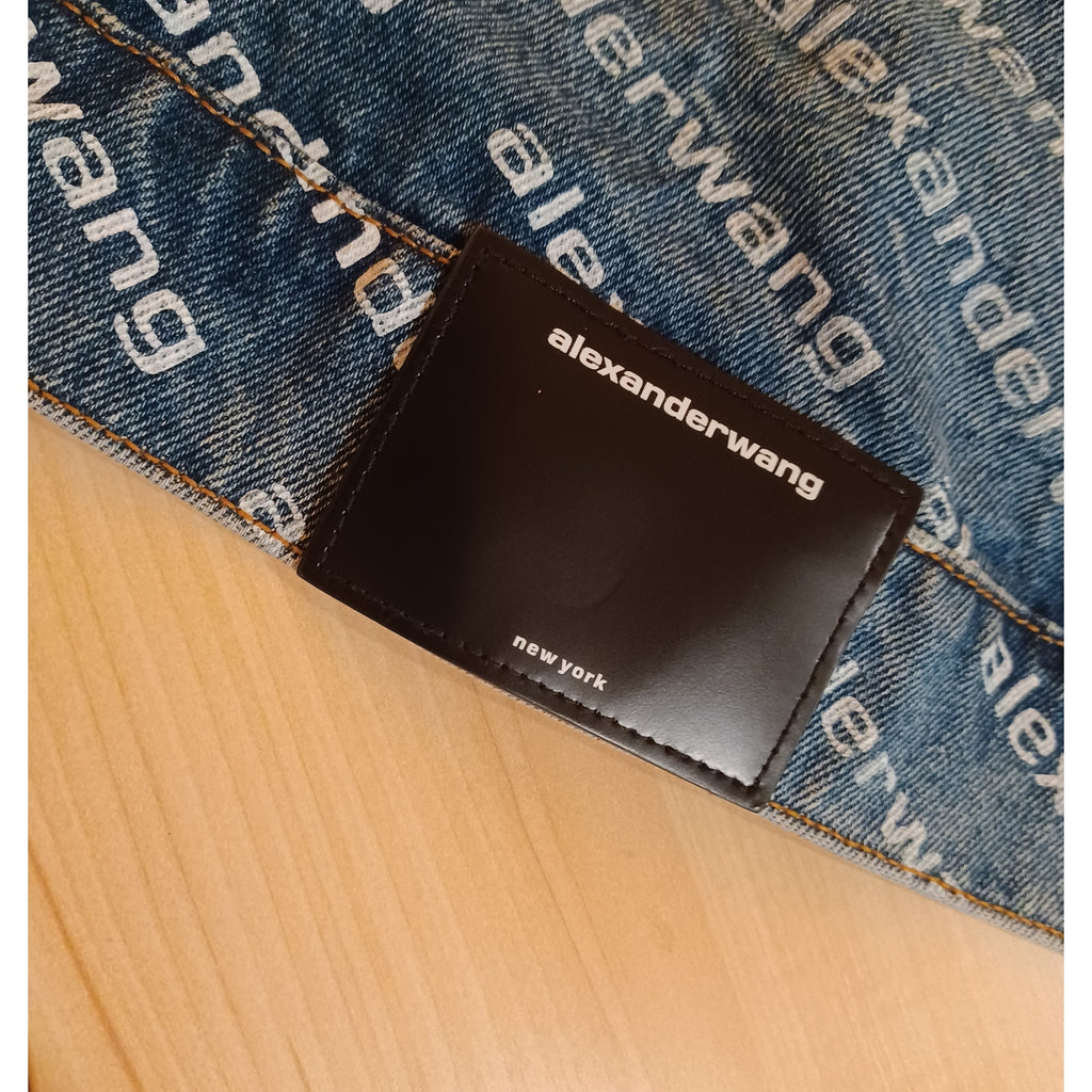Pre-Loved Alexander Wang Falling Back Logo Indigo Blue Denim Jacket